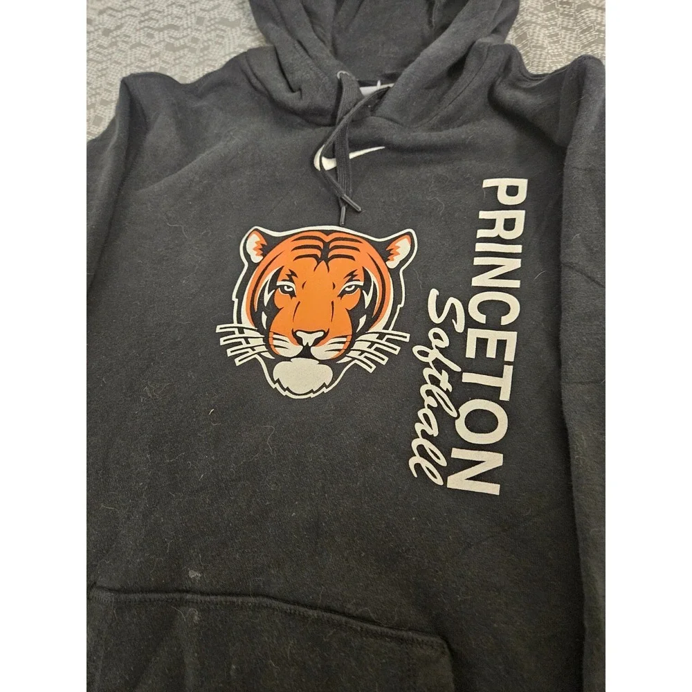 Vtg Nike Princeton Tigers‎ Sweatshirt Mens Small Black Center Swoosh Hoodie